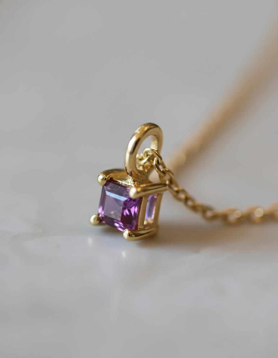 Selbstbewusstsein Halskette Rhodolith Gold