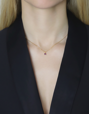 Selbstbewusstsein Halskette Rhodolith Gold