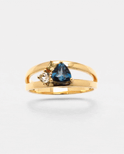 Topas Ring Gold - Blauer Topas -  Goldring Damen - Lucid Ring Gold