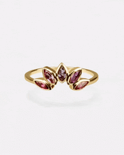 Crown Ring Amethyst Gold Rhodolite