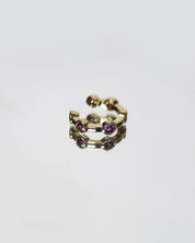 Citygirl pink - Ear cuff Rhodolith Gold