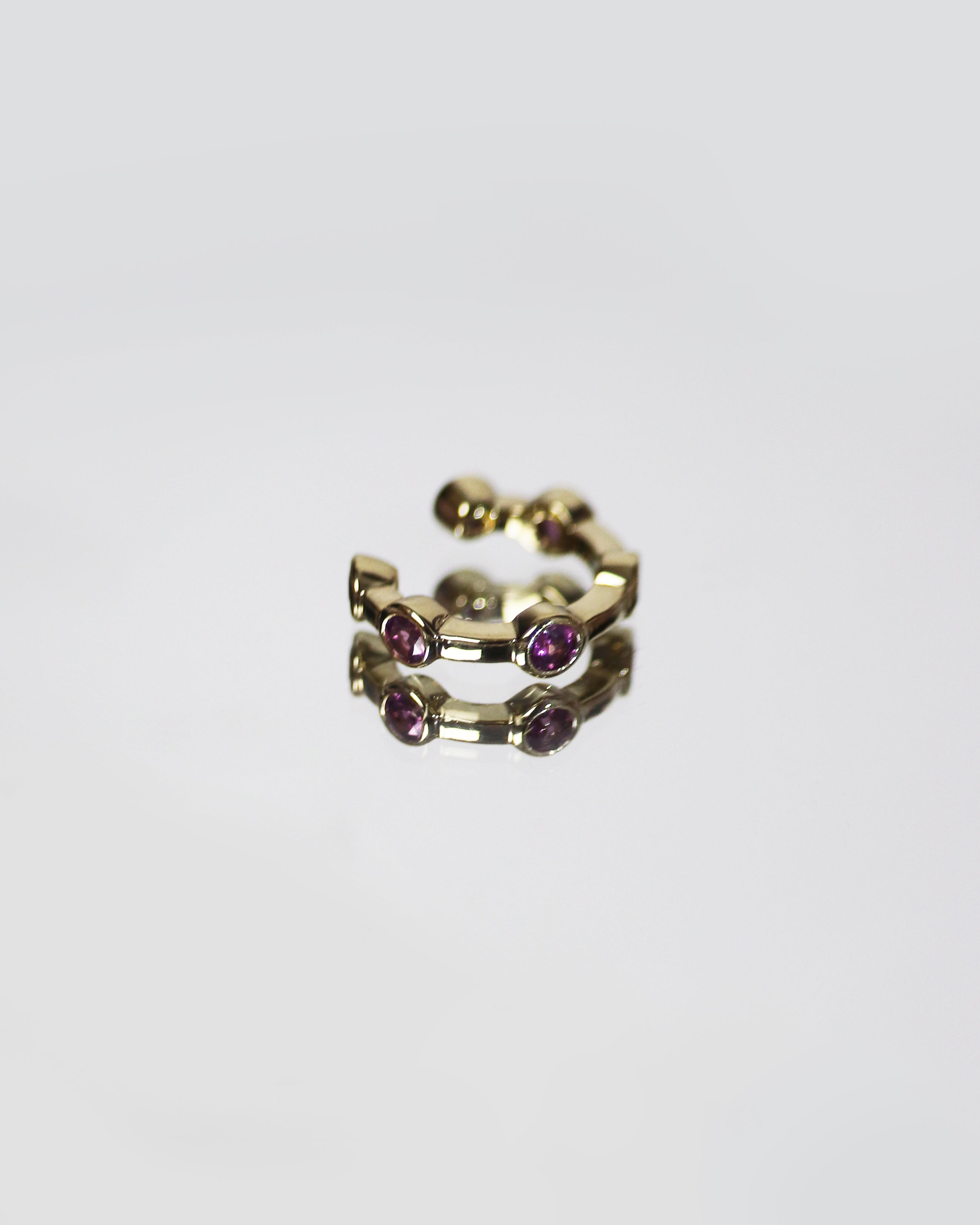 Citygirl pink - Ear cuff Rhodolith Gold