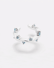Cit'azone blau - Ear cuff Topas Silber