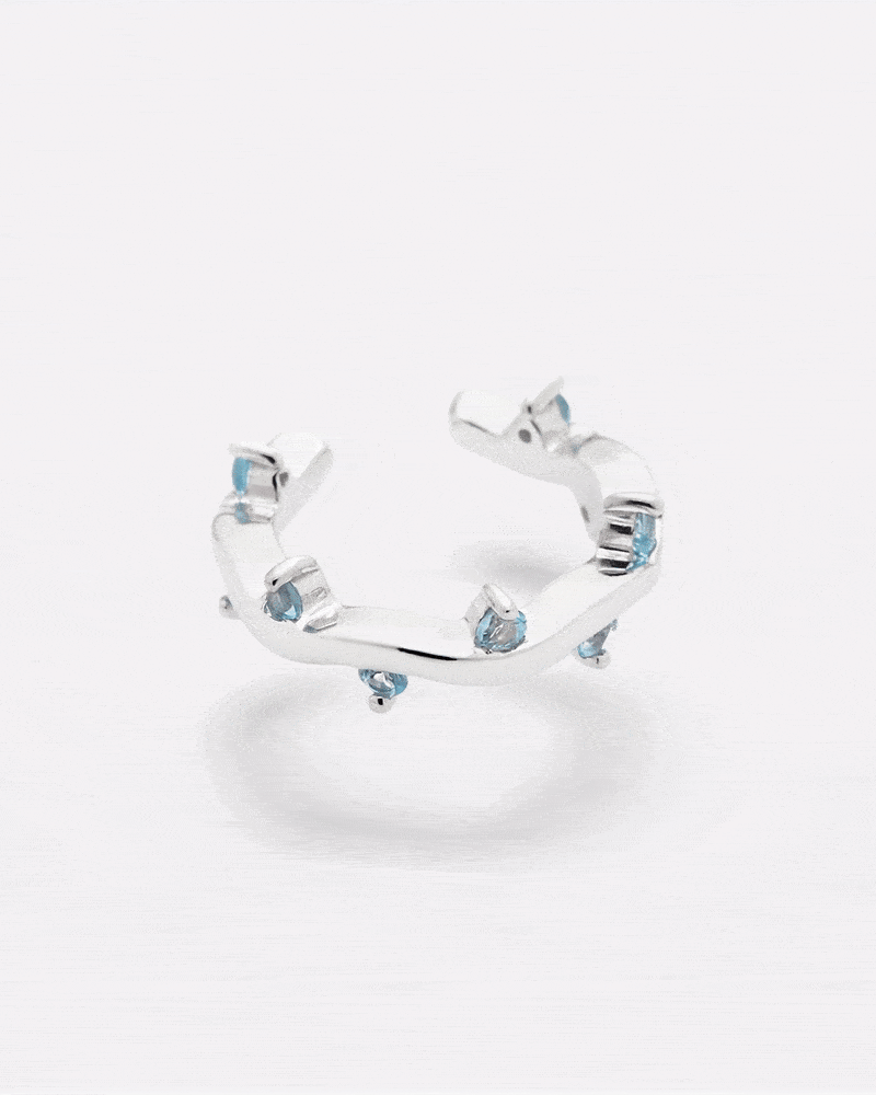 Topas Ohrschmuck Set – Earcuff & Rhodolith Ohrringe für Klarheit & Selbstvertrauen