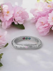 Personalisierter Hidden Inner Strength Ring Gehämmert
