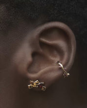 Cit'azone pink - Ear cuff Rhodolite Gold