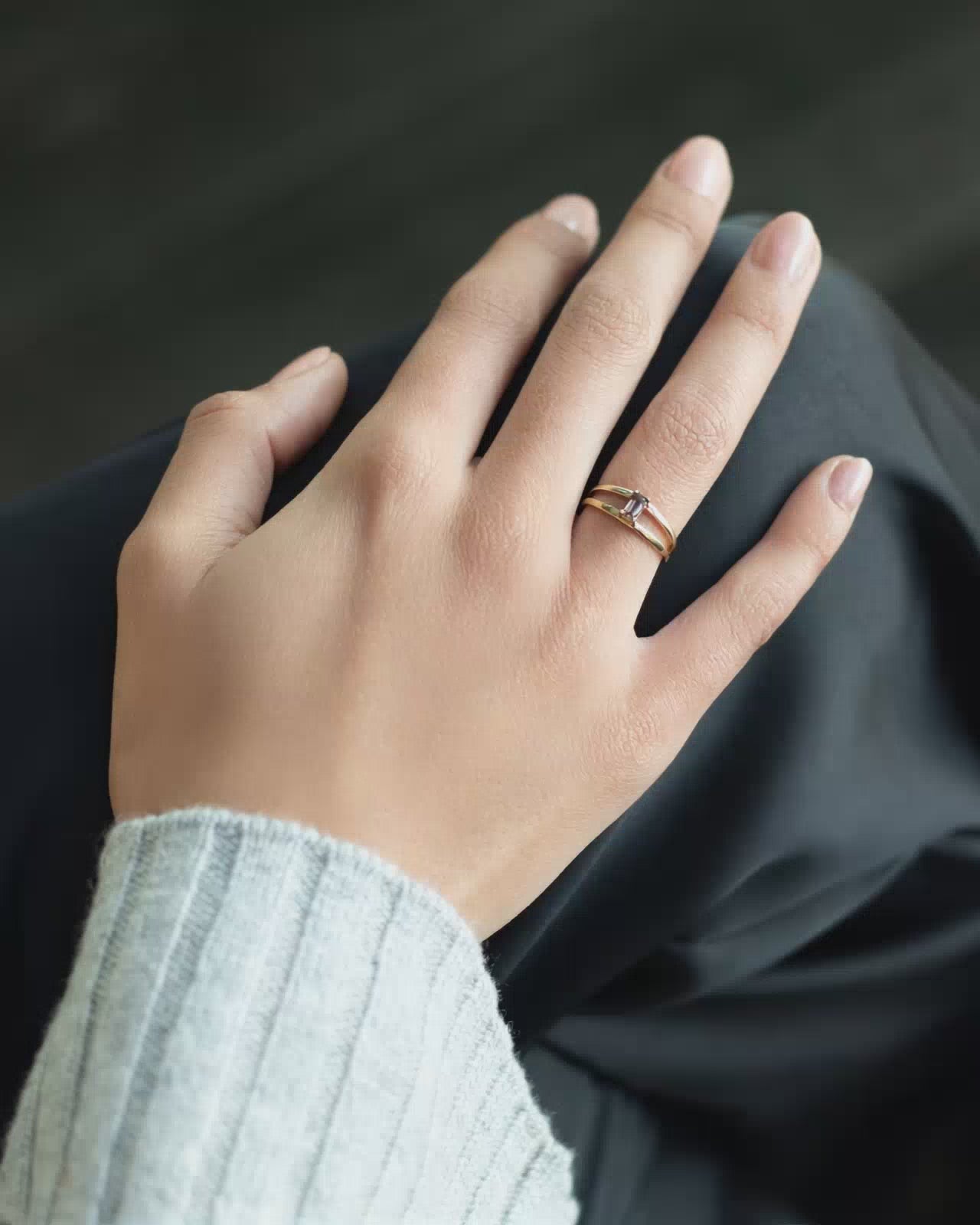 Stressreduzierung Ring Rauchquarz Gold