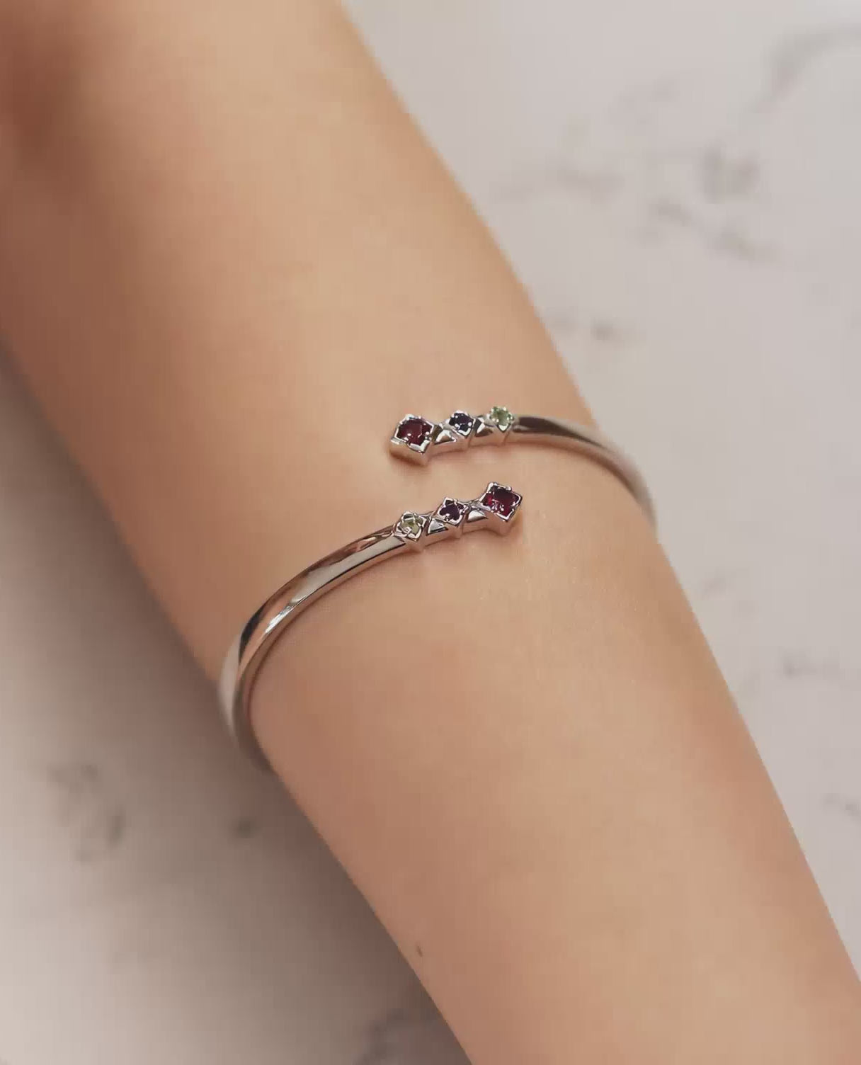 Visionary Bangle Silver Rhodolite