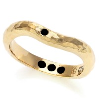 Personalised Hidden Inner Strength Ring Gold Hammered