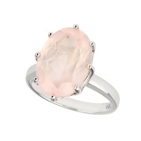 Rose - Ring Rosenquarz (rosa) Silber