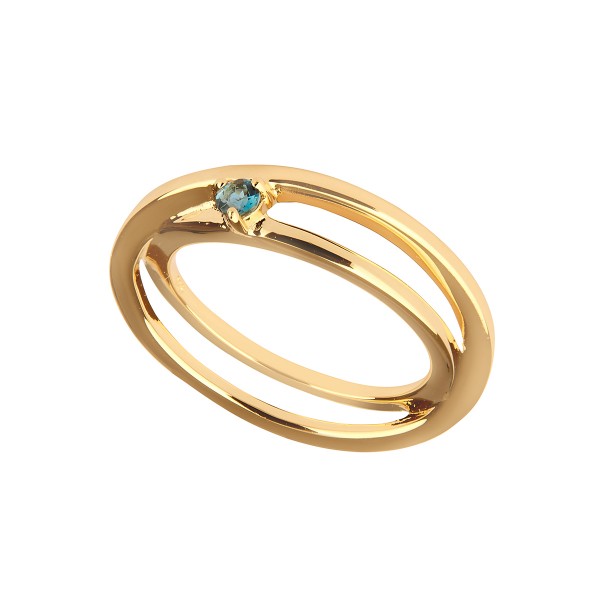 Charming Self-Love - Ring Topas (blau) Gold