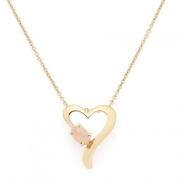Lovely Heart Necklace Gold